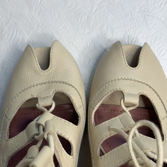 Derek Lam Lace Up Leather Retro Peep Toe Heels‎ - Picture 7 of 7